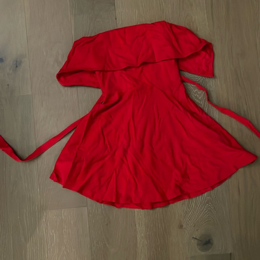 Like new red off the shoulder mini dress